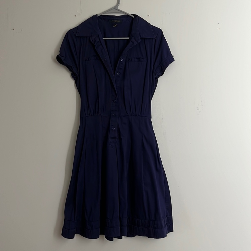 Blue Banana Republic Button Down Dress